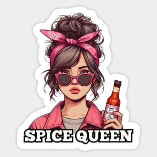 hot sauce messy hair woman Sticker